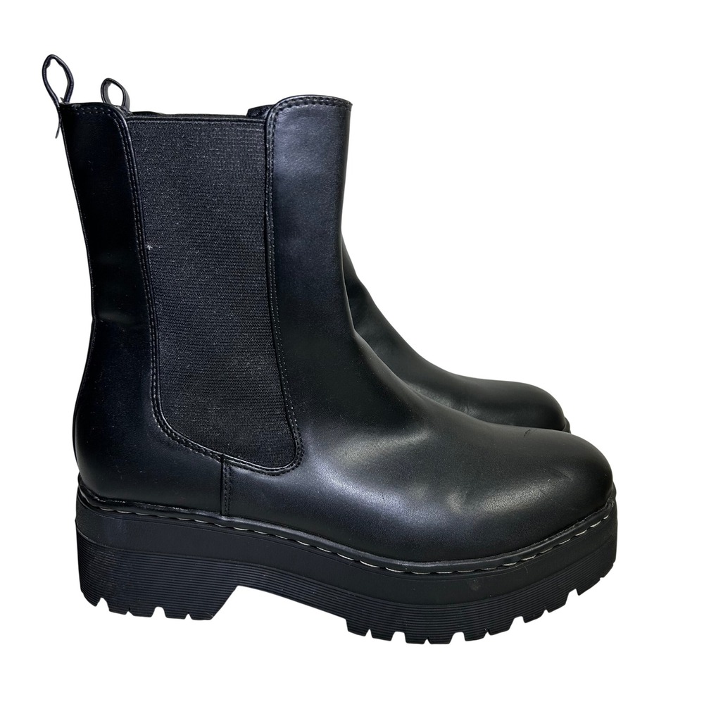 MIA Cayden Black Platform Chelsea Boots Lug Sole Ankle Booties GS1093511 Women 8